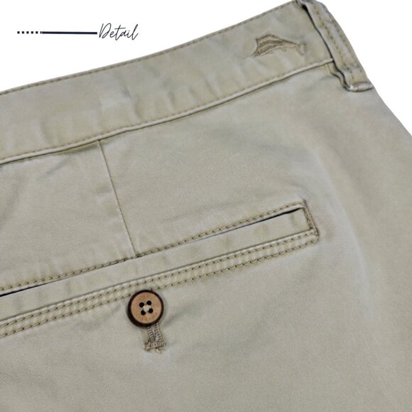 KHAKI / BEIGE FLAT FRONT TOMMY BAHAMA SHORT FOR MEN SIZE 40 - Picture 3 of 9